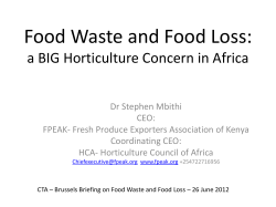 Food Waste and Food Loss: a BIG Horticulture