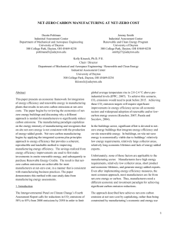 Net-Zero Carbon Manufacturing At Net-Zero Cost
