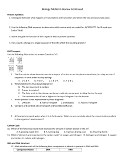 Biology Midterm Review Continued