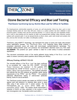 Ozone Bacterial Efficacy and Blue Leaf Testing