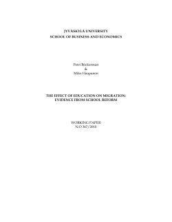 JYV&Auml;SKYL&Auml; UNIVERSITY SCHOOL OF BUSINESS AND