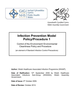 Infection Control Policy Development for Wales