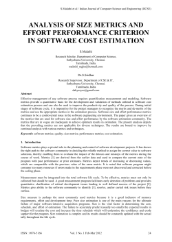 analysis of size metrics and effort performance criterion in software