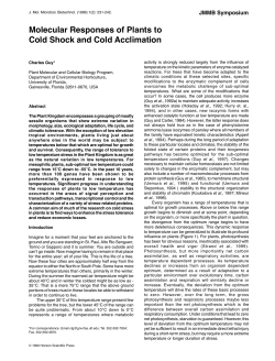 Molecular Responses of Plants to Cold Shock and Cold Acclimation
