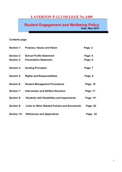 Student Wellbeing and Engagement Policy - Laverton College P-12