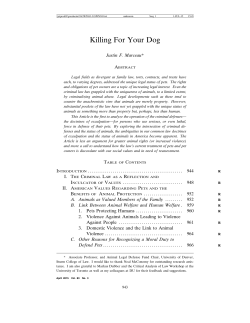 Killing For Your Dog - The George Washington Law Review