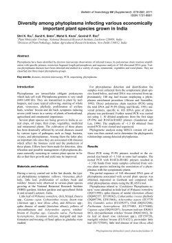 Diversity among phytoplasma infecting various economically