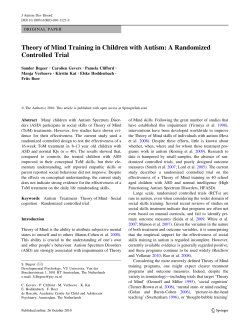 Theory of Mind Training in Children with Autism