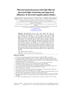 Microstructured porous ZnO thin film for increased light scattering