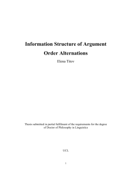 Information Structure of Argument Order Alternations