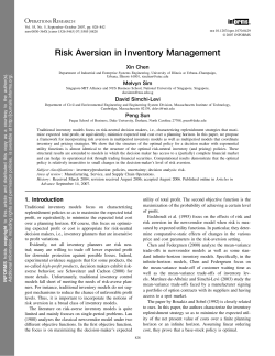 Risk Aversion in Inventory Management