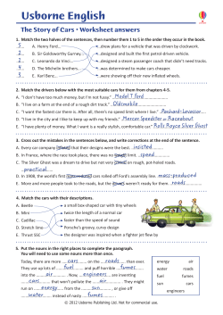 Story of Cars worksheet answers.indd