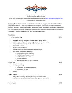 On-Campus Events Coordinator Application due Sunday, April 2nd