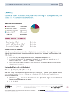 Grade 3 Mathematics Module 1, Topic F, Lesson 21