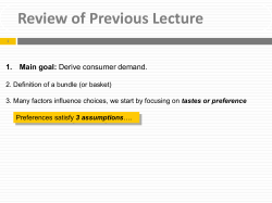 Review of Previous Lecture