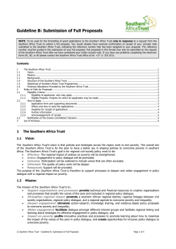 Submission of Full Proposals