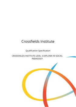 Crossfields Institute Level 3 Diploma in Social Pedagogy