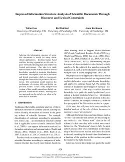 Improved Information Structure Analysis of Scientific Documents