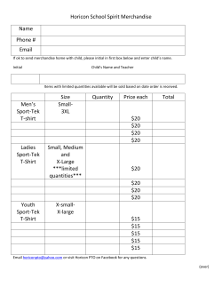 Horicon School Spirit Merchandise Order Form