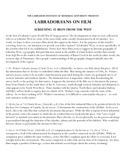 program notes - Memorial University