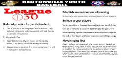 Rules of practice for youth baseball Establish an environment of