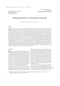 Mitochondrial Effects of Plant-Made Compounds