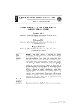 CONCENTRATION OF THE AUDIT MARKET: EVIDENCE FROM
