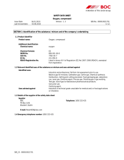 SAFETY DATA SHEET Oxygen, compressed SECTION 1