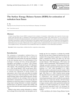 The Surface Energy Balance System (SEBS) for estimation of