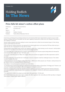 Price falls hit miner`s carbon offset plans