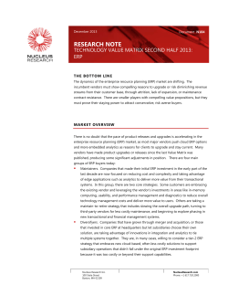 research note - ERP-ONE