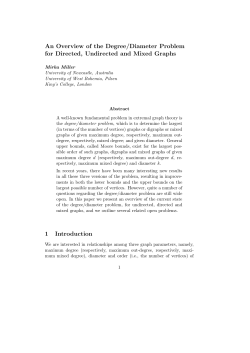 An Overview of the Degree/Diameter Problem for Directed