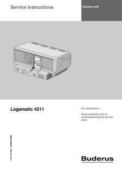Service Instructions Logamatic 4211