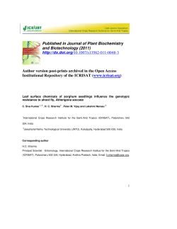 Published in Journal of Plant Biochemistry and Biotechnology (2011