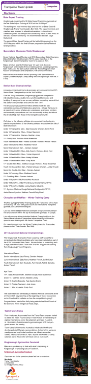 Tramp Team May Update - Kingborough Gymnastics