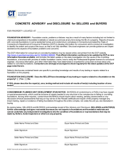 CONCRETE ADVISORY and DISCLOSURE for SELLERS and