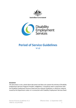 Period of Service Guidelines - Department of Social Services