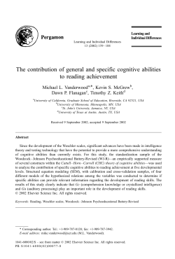 The contribution of general and specific cognitive abilities to reading