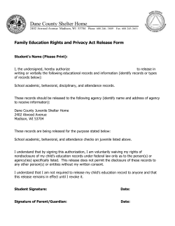 Shelter school release of information form