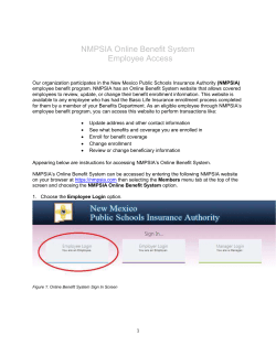 NMPSIA Online Benefit System Instructions for Employees