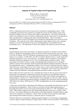 Aspects of Cognitive Style and Programming