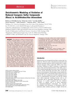 Stoichiometric modeling of oxidation of reduced inorganic sulfur