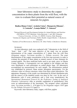 Inter-laboratory study to determine the copper concentration in three