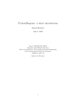 PythonBiogeme: a short introduction