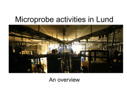 Microprobe activities in Lund - Marie Curie Research Training Network
