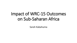 Impact of WRC-15 Outcomes on Sub-Saharan Africa