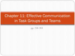 Chapter 11: Effective Communication in Task Groups and Teams