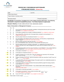 Condo Questionnaire Streamlined Review Answer Key (Freddie Mac)