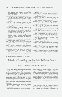 Estimation of Female Home-range Size During the Nestling Period