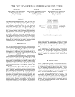 fixed-point implementations of speech recognition systems